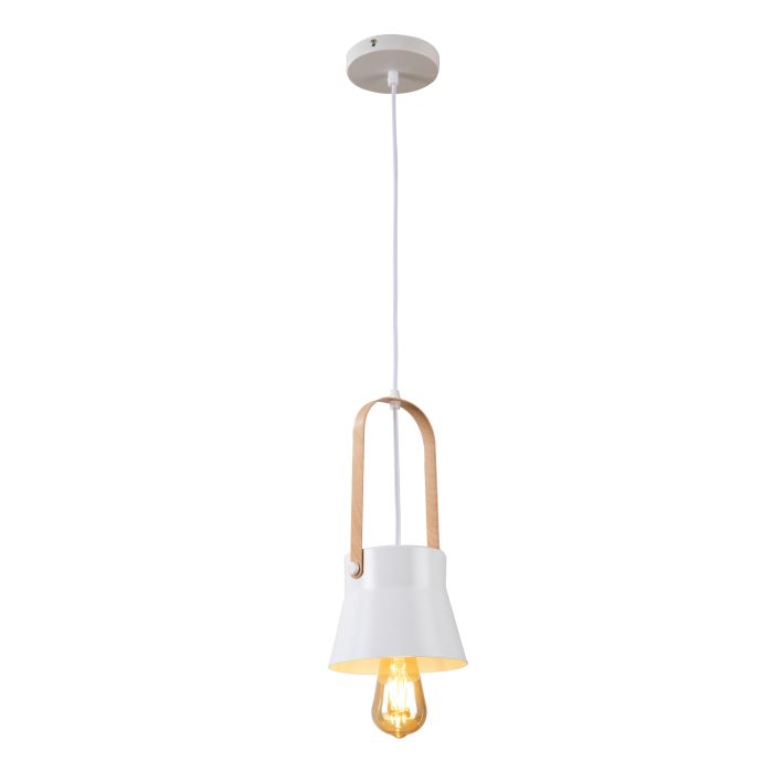 Hanglamp Modern Wit Aluminium met Hout - Valott Eeva