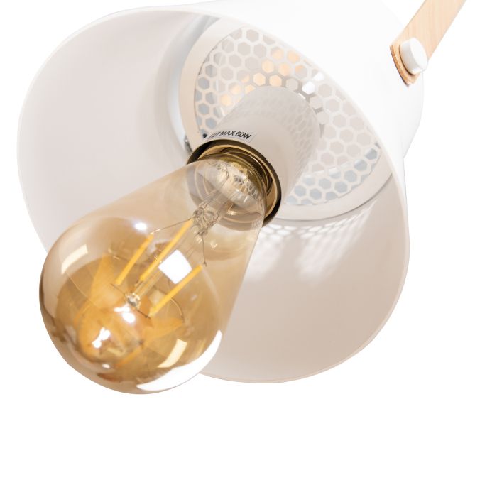 Hanglamp Modern Wit Aluminium met Hout - Valott Eeva