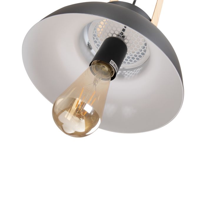 Hanglamp Modern Zwart Aluminium met Hout - Valott Mirja