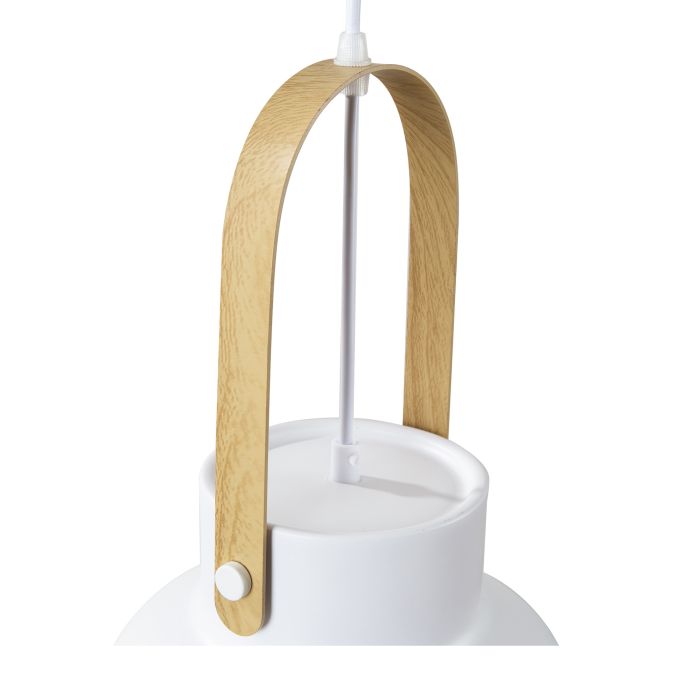 Hanglamp Modern Wit Aluminium met Hout - Valott Lumi
