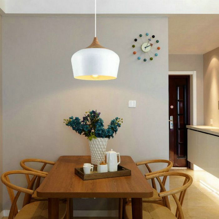 Hanglamp Modern Wit Rond Aluminium en Hout - Valott Jari