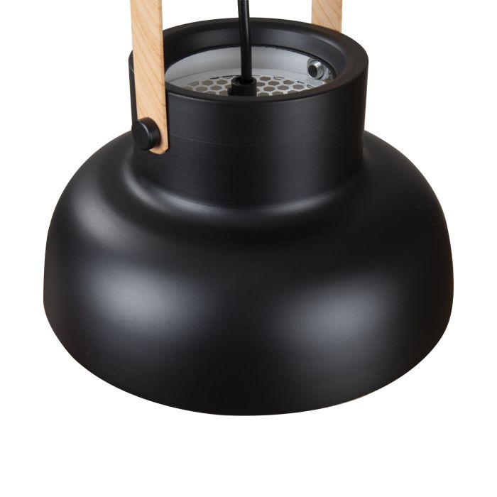 Hanglamp Modern Zwart Aluminium met Hout - Valott Mirja