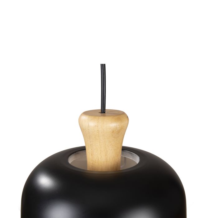 Hanglamp Zwart Aluminium met hout - Valott Eliisa