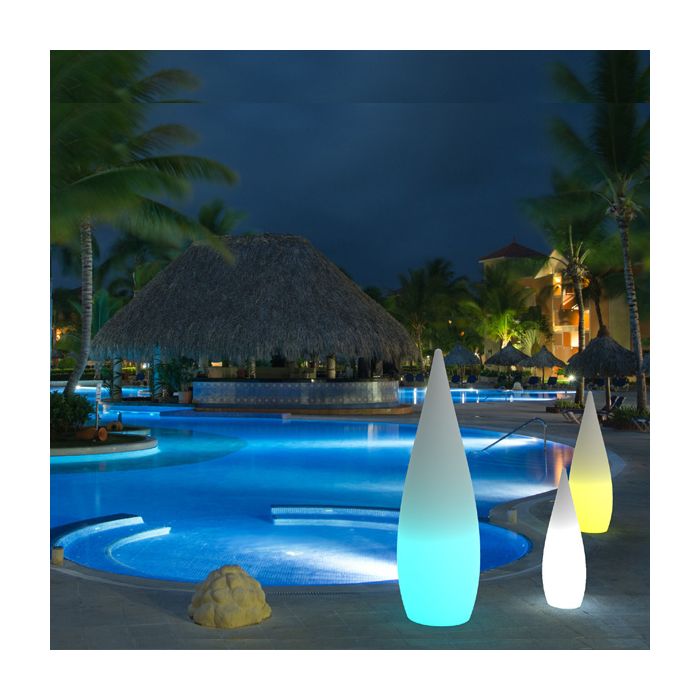 Oplaadbare Staande Lamp LED RGB Waterdruppel 80 cm incl.  Afstandsbediening - Funnylights Muk Tuinlamp