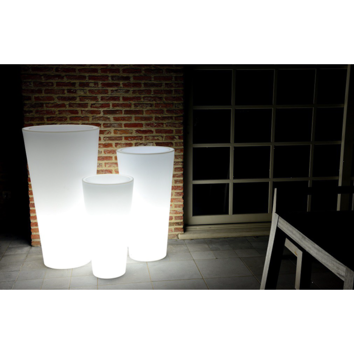 Oplaadbare Bloempot Rond 60 cm LED RGB incl. Afstandsbediening - Funnylights Gengar Tuinlamp