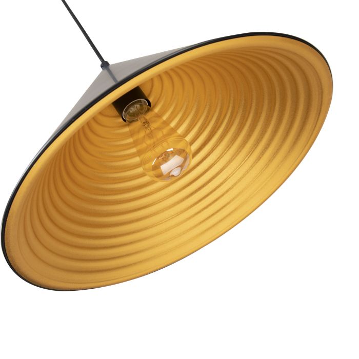 Hanglamp Zwart met Gouden Binnenkant - Scaldare Orvinio