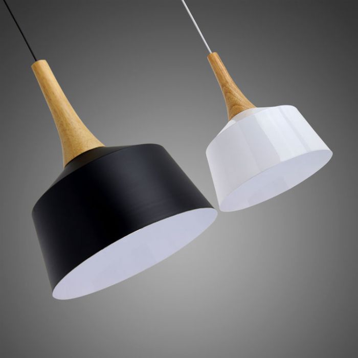 Hanglamp Modern Wit Rond Aluminium en Hout - Valott Sirkka