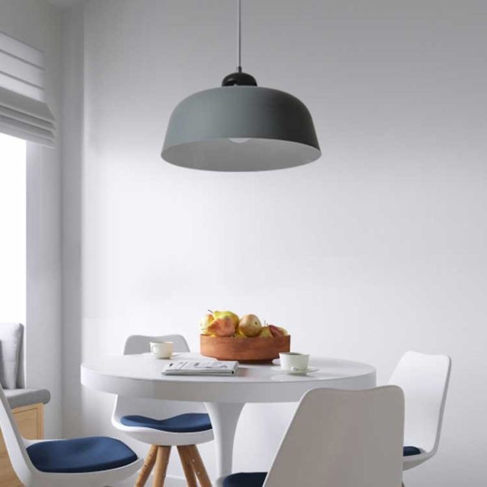Hanglamp Modern Grijs Rond Aluminium - Valott Jaana