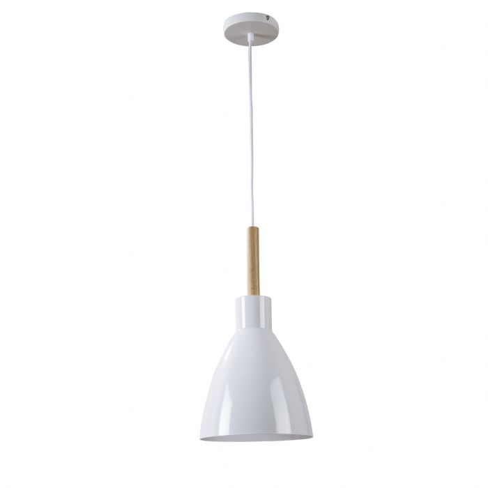 Hanglamp Modern Wit Rond Aluminium en Hout - Valott Pirkko