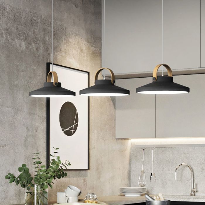 Hanglamp LED Modern Zwart Rond Middel 31 cm - Scaldare Grado