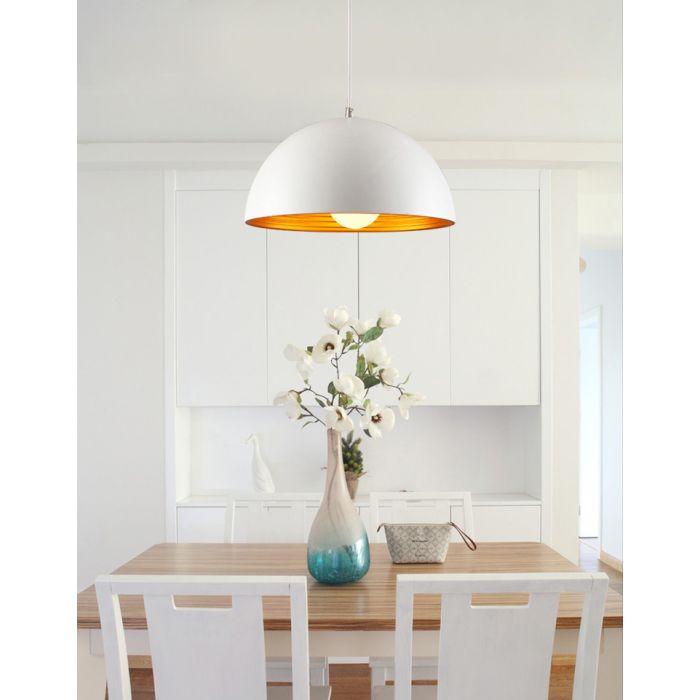 Hanglamp Wit met Gouden Binnenkant 60 cm - Scaldare Lucano