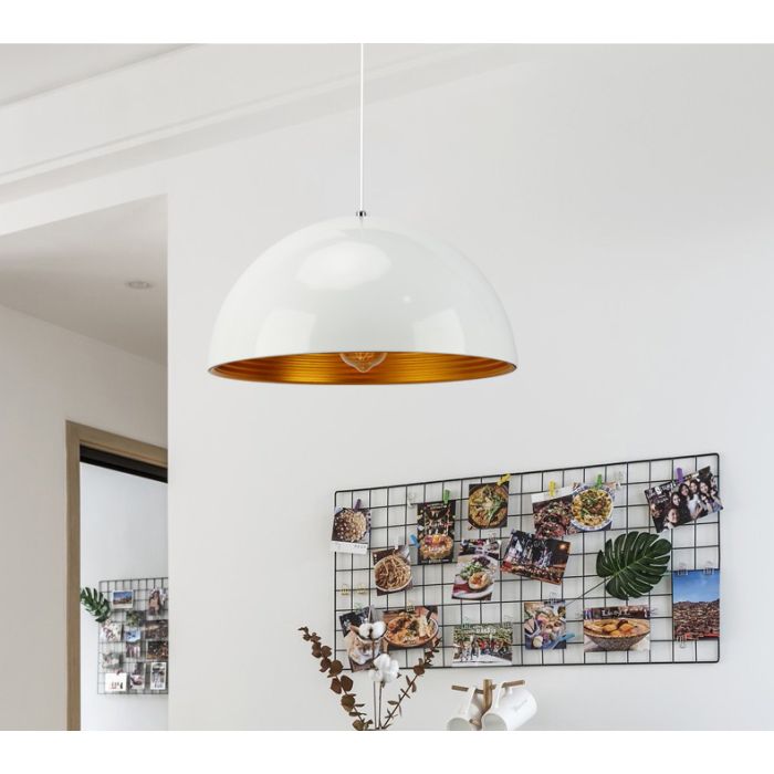 Hanglamp Wit met Gouden Binnenkant 60 cm - Scaldare Lucano