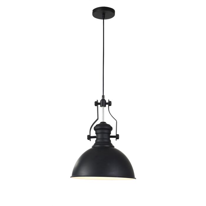 Hanglamp Industrieel Zwart Rond Metaal - Valott Vesa