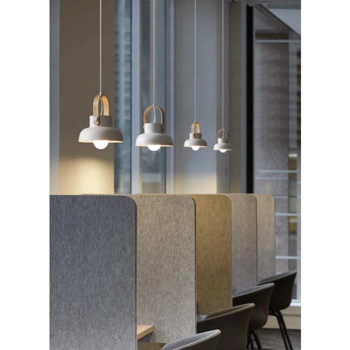 Hanglamp Modern Wit Aluminium met Hout - Valott Lumi