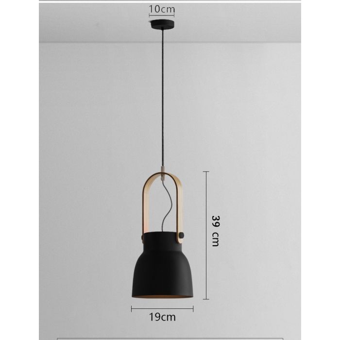 Hanglamp Modern Zwart Aluminium met Hout - Valott Maija