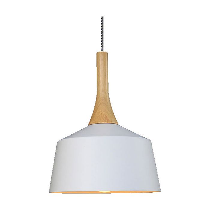Hanglamp Modern Wit Rond Aluminium en Hout - Valott Sirkka