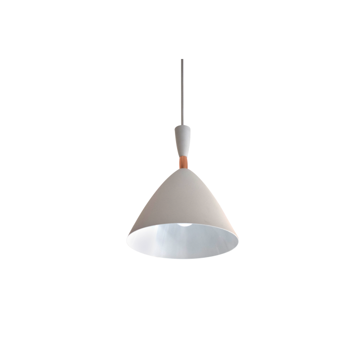 Hanglamp Wit Aluminium met hout - Valott Aila