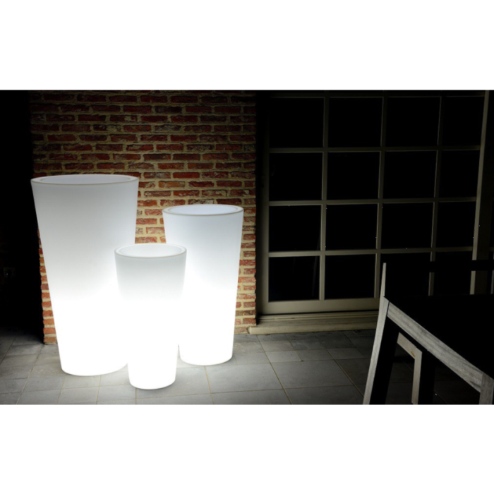 Oplaadbare Bloempot Rond 60 cm LED RGB incl. Afstandsbediening - Funnylights Gengar Tuinlamp