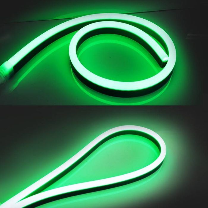 LED Neon Flex Micro Groen 1 meter 6mm x 12mm inclusief 12V lichtnetadapter- Funnylights