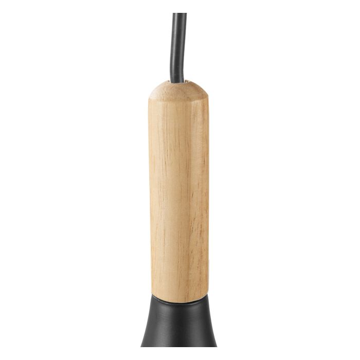 Hanglamp Modern Zwart Rond Aluminium en Hout - Valott Riikka