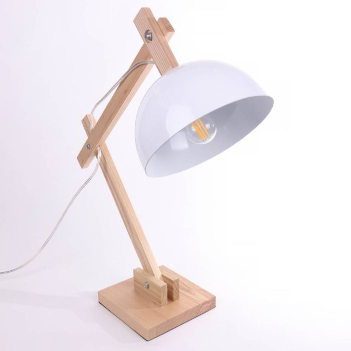 Witte Houten Tafellamp - Valott Palm