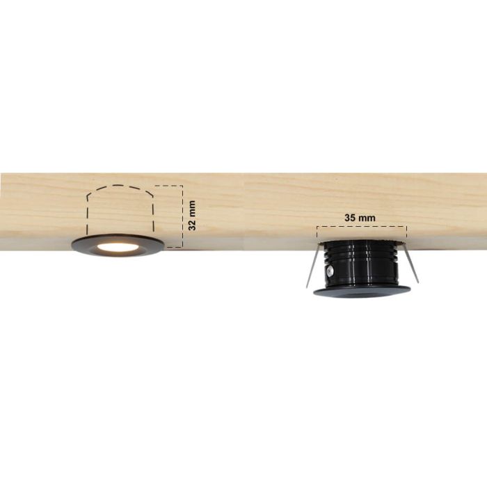 Carpus Zwarte LED inbouwspot 3 Watt - 200 lumen