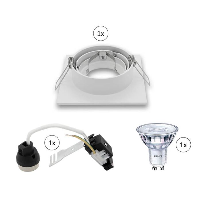 LED Inbouwspot Avola vierkant wit
