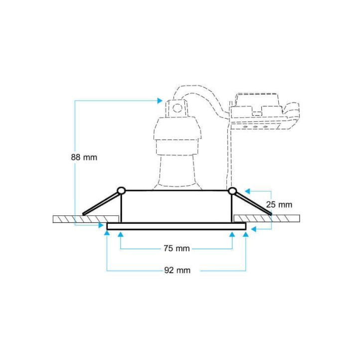 Led inbouwspot Roza zwart, set van 3