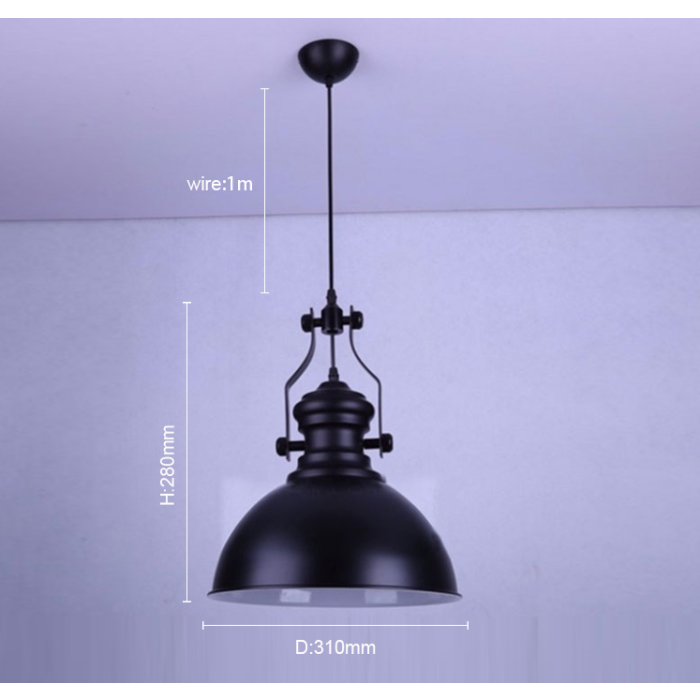 Hanglamp Industrieel Zwart Rond Metaal - Valott Vesa