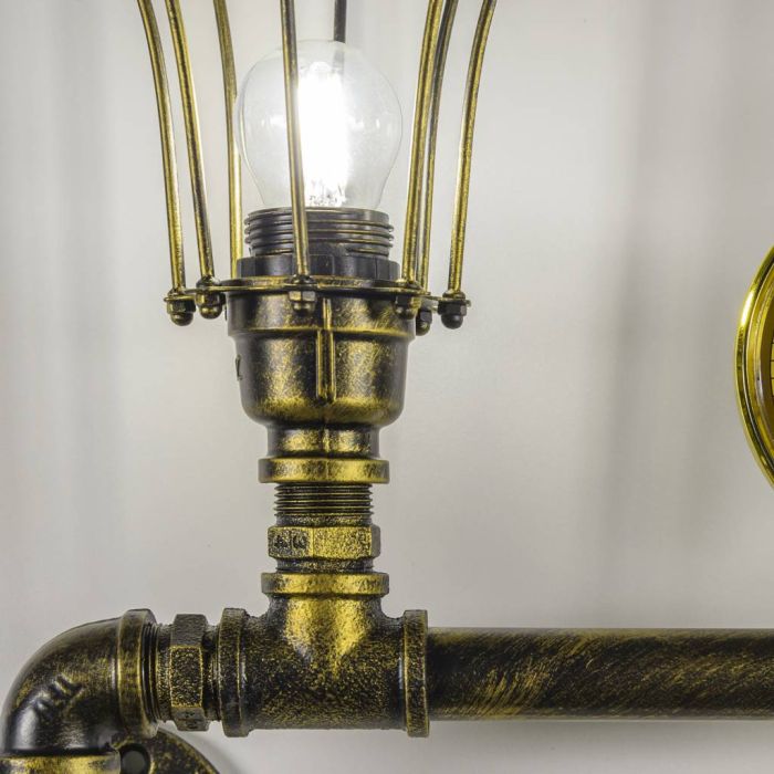 Industriële Tweelichts Wandlamp Waterleiding - Funnylights Kakuna