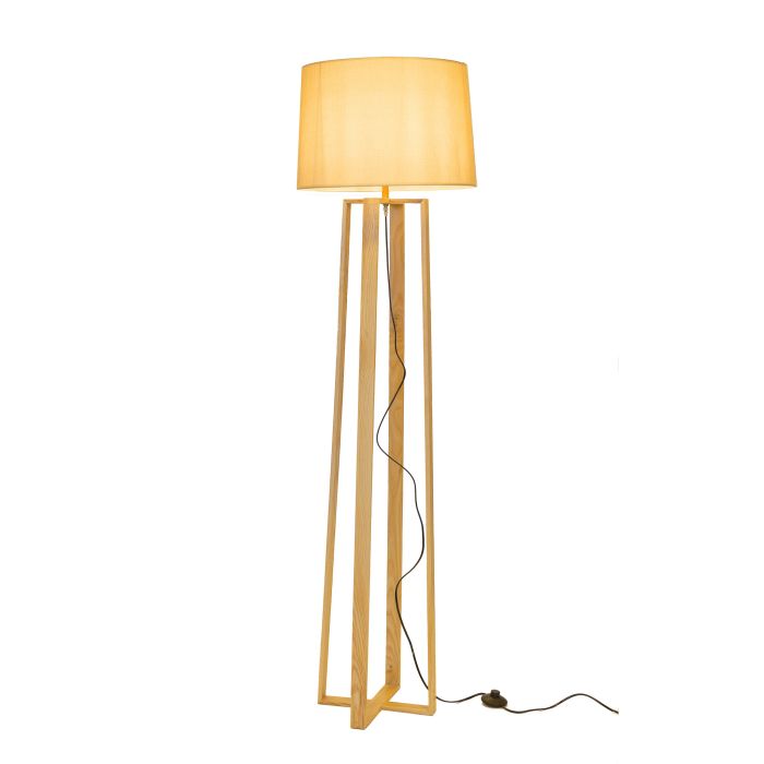 Staande Lamp Vierpoot Hout Beige Kap - Valott Ampua