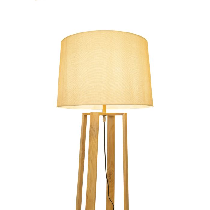Staande Lamp Vierpoot Hout Beige Kap - Valott Ampua