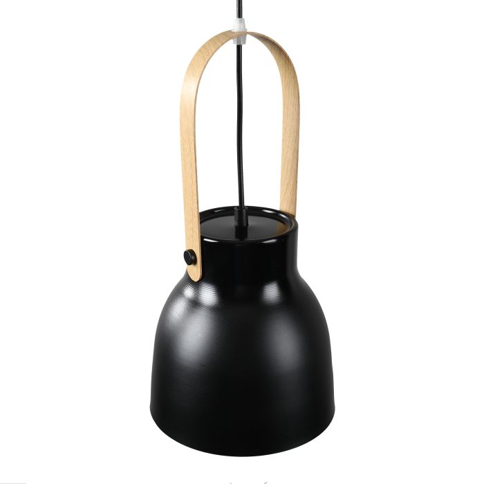 Hanglamp Modern Zwart Aluminium met Hout - Valott Maija