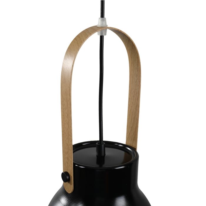 Hanglamp Modern Zwart Aluminium met Hout - Valott Maija