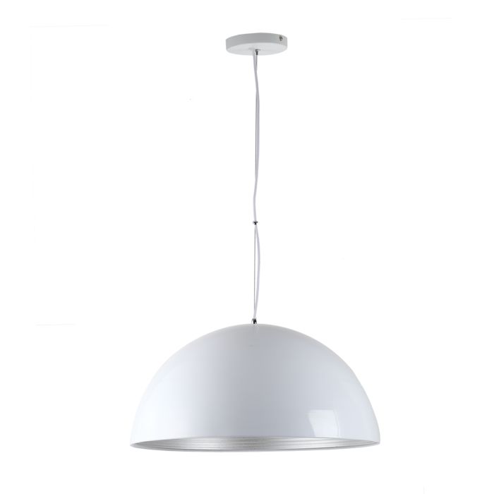 Hanglamp Wit met Zilveren Binnenkant 60 cm - Scaldare Lucano