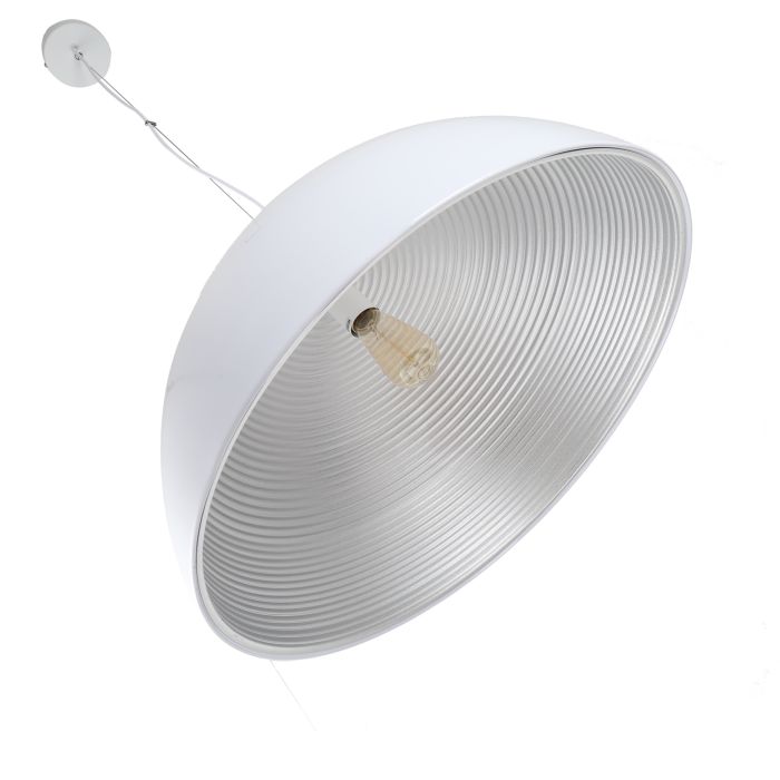 Hanglamp Wit met Zilveren Binnenkant 60 cm - Scaldare Lucano