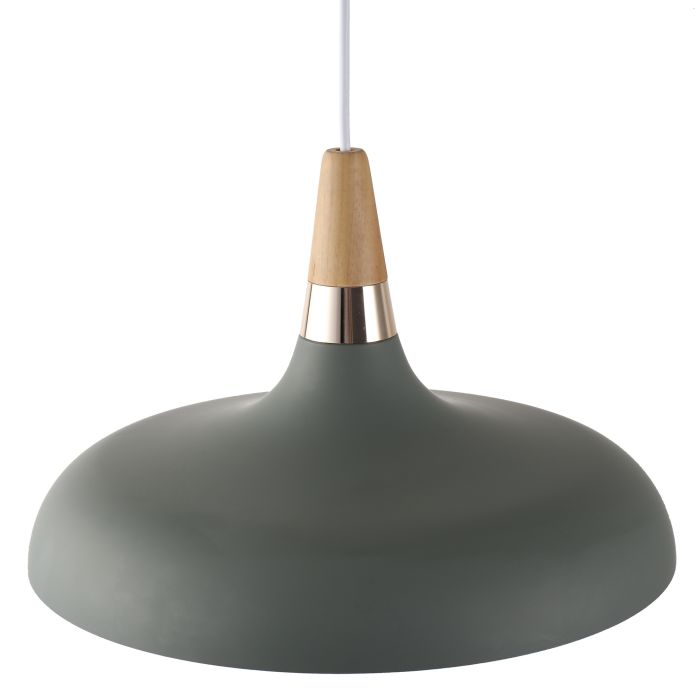 Hanglamp Grijs Aluminium met hout - Valott Hanna