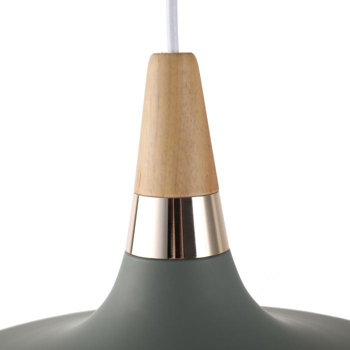 Hanglamp Grijs Aluminium met hout - Valott Hanna