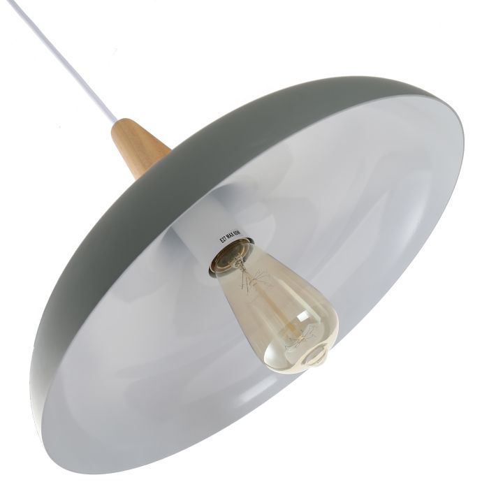 Hanglamp Grijs Aluminium met hout - Valott Hanna