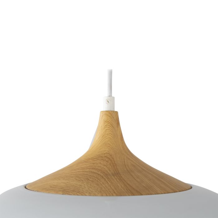Hanglamp Modern Wit Rond Aluminium en Hout - Valott Jari
