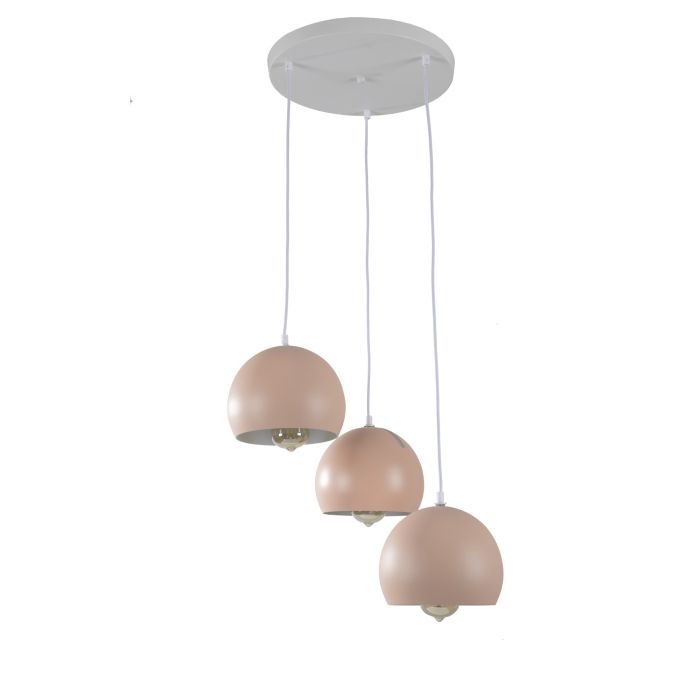 Hanglamp Modern Roze Rond Metaal 3 Licht  - Scaldare Aino