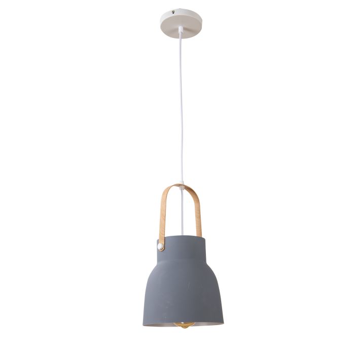 Hanglamp Modern Grijs Aluminium met Hout - Valott Suvi