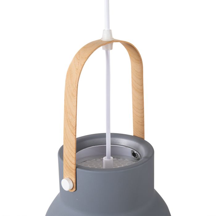 Hanglamp Modern Grijs Aluminium met Hout - Valott Suvi