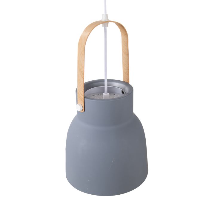 Hanglamp Modern Grijs Aluminium met Hout - Valott Suvi