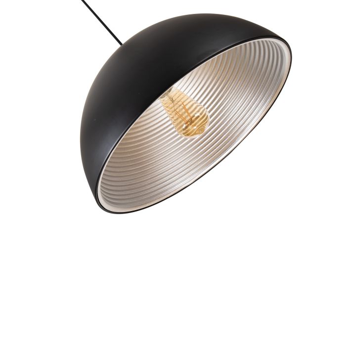 Hanglamp Zwart met Zilveren Binnenkant 50 cm - Scaldare Lucano