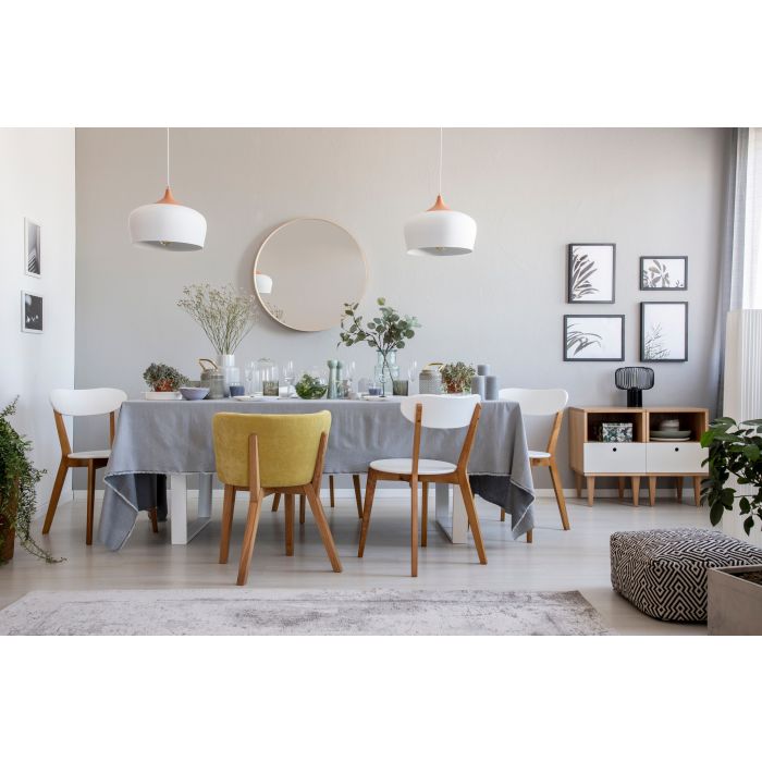 Hanglamp Modern Wit Rond Aluminium en Hout - Valott Jari