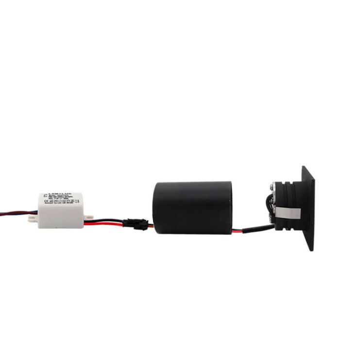 Trapverlichting LED Curtis 1 watt zwart (vierkant)