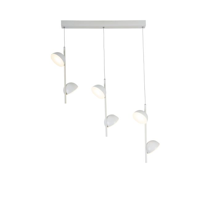 Hanglamp LED Modern Wit Rond 6 Lichtpunten - Scaldare Galbiate