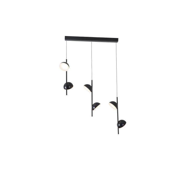 Hanglamp LED Modern Zwart Rond 6 Lichtpunt - Scaldare Galbiate