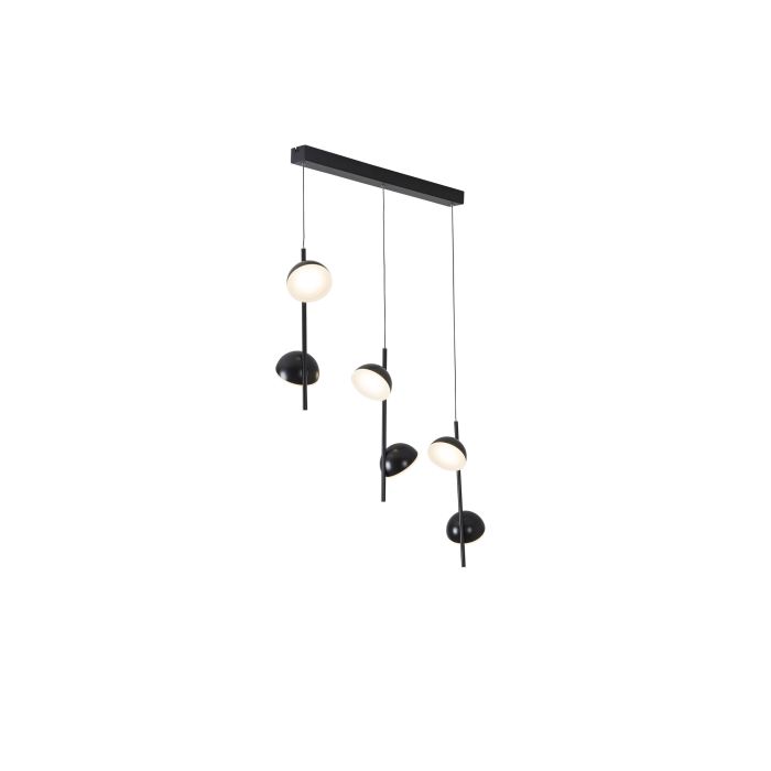 Hanglamp LED Modern Zwart Rond 6 Lichtpunt - Scaldare Galbiate